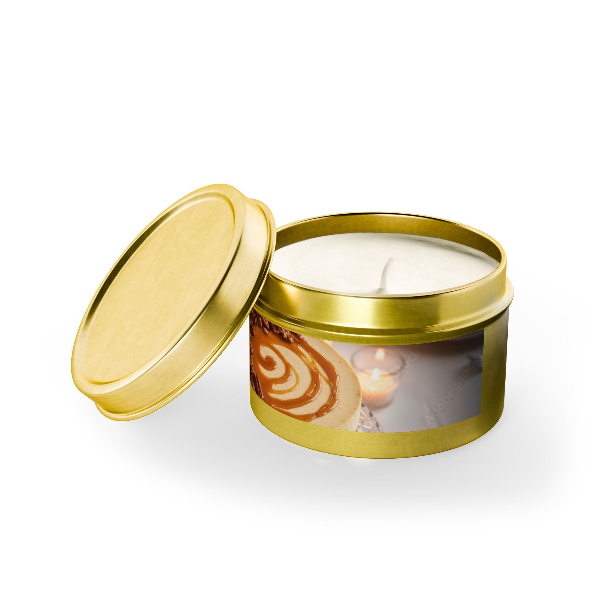 Caramel Latte Tin Candle — Cozy Dessert Scented Candle for Home & Gifts