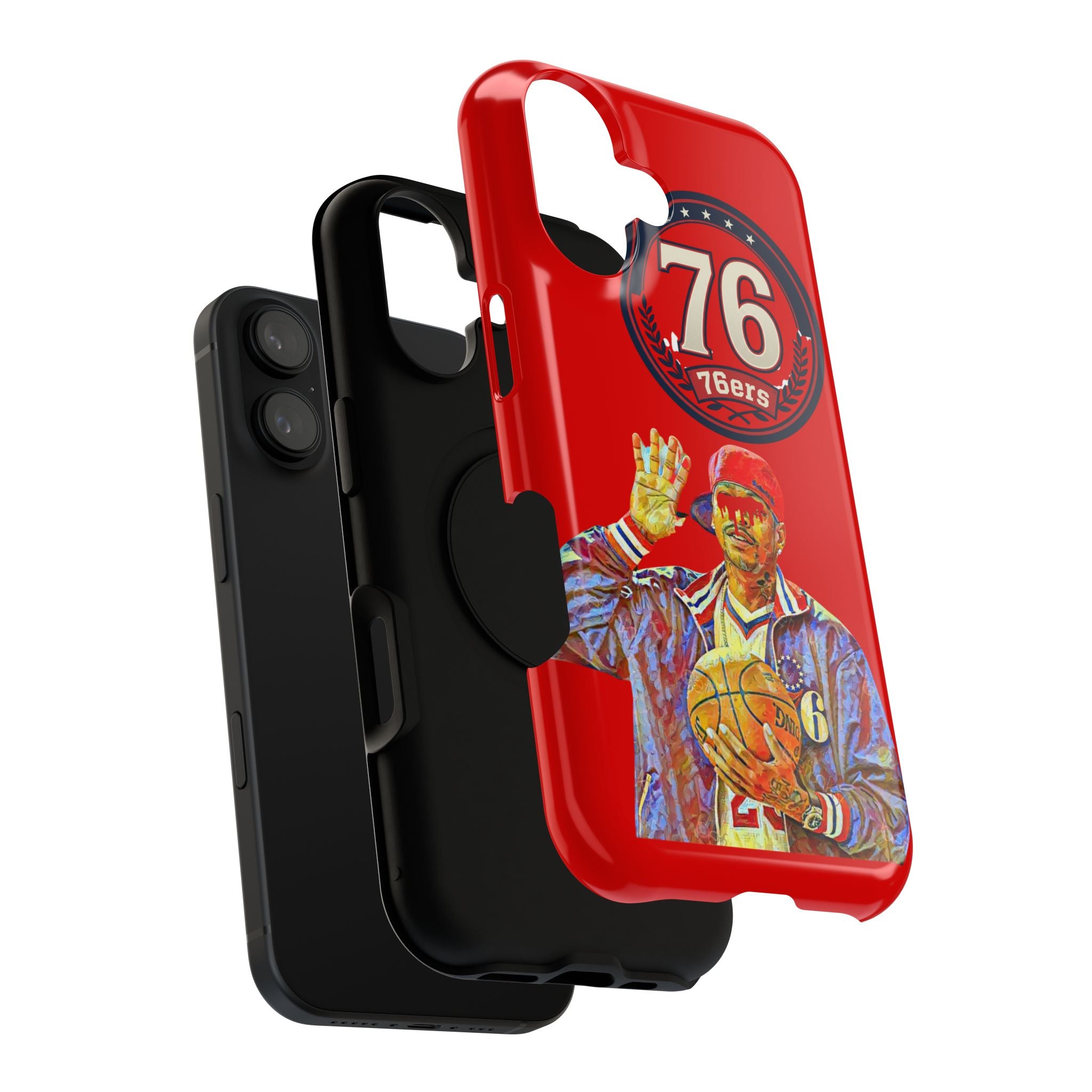 76ers Basketball Player Art Impact-Resistant Phone Case