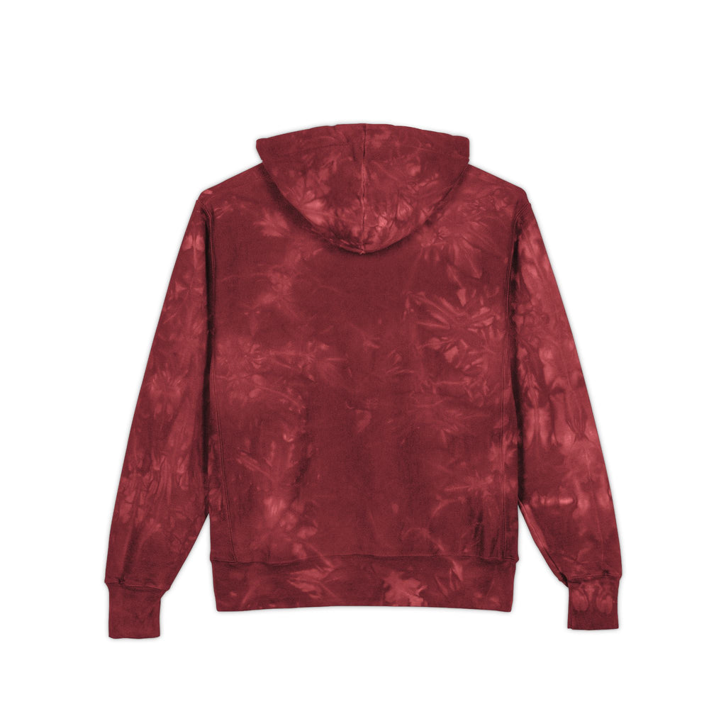 Embroidered Tie-Dye Hoodie – Black Marble Champion Style