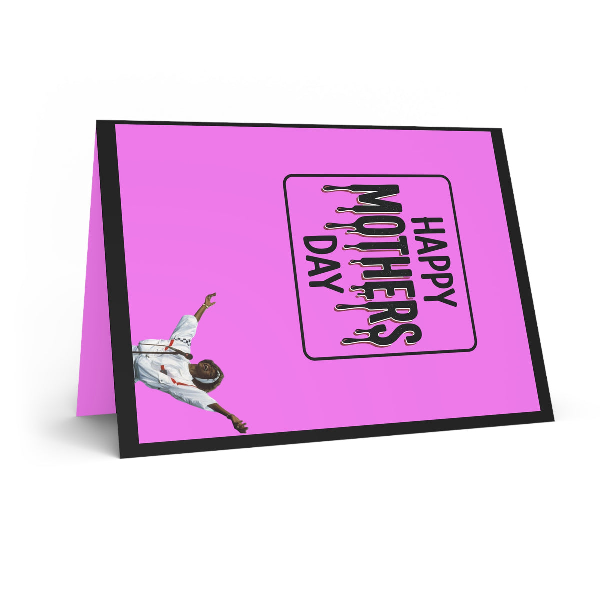 Happy Mothers Day Greeting Card — Pink Joyful Gospel Style Card (Beautiful Mother Inside)