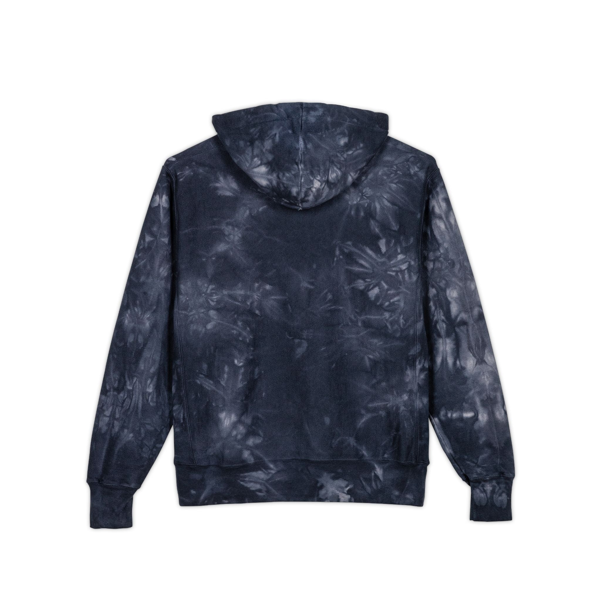 Embroidered Tie-Dye Hoodie – Black Marble Champion Style