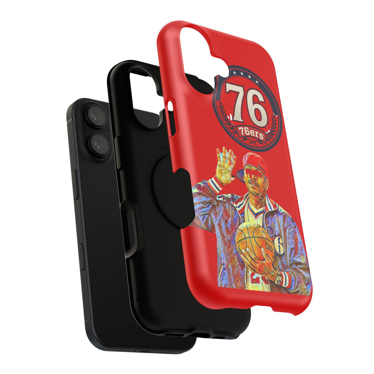 76ers Basketball Player Art Impact-Resistant Phone Case