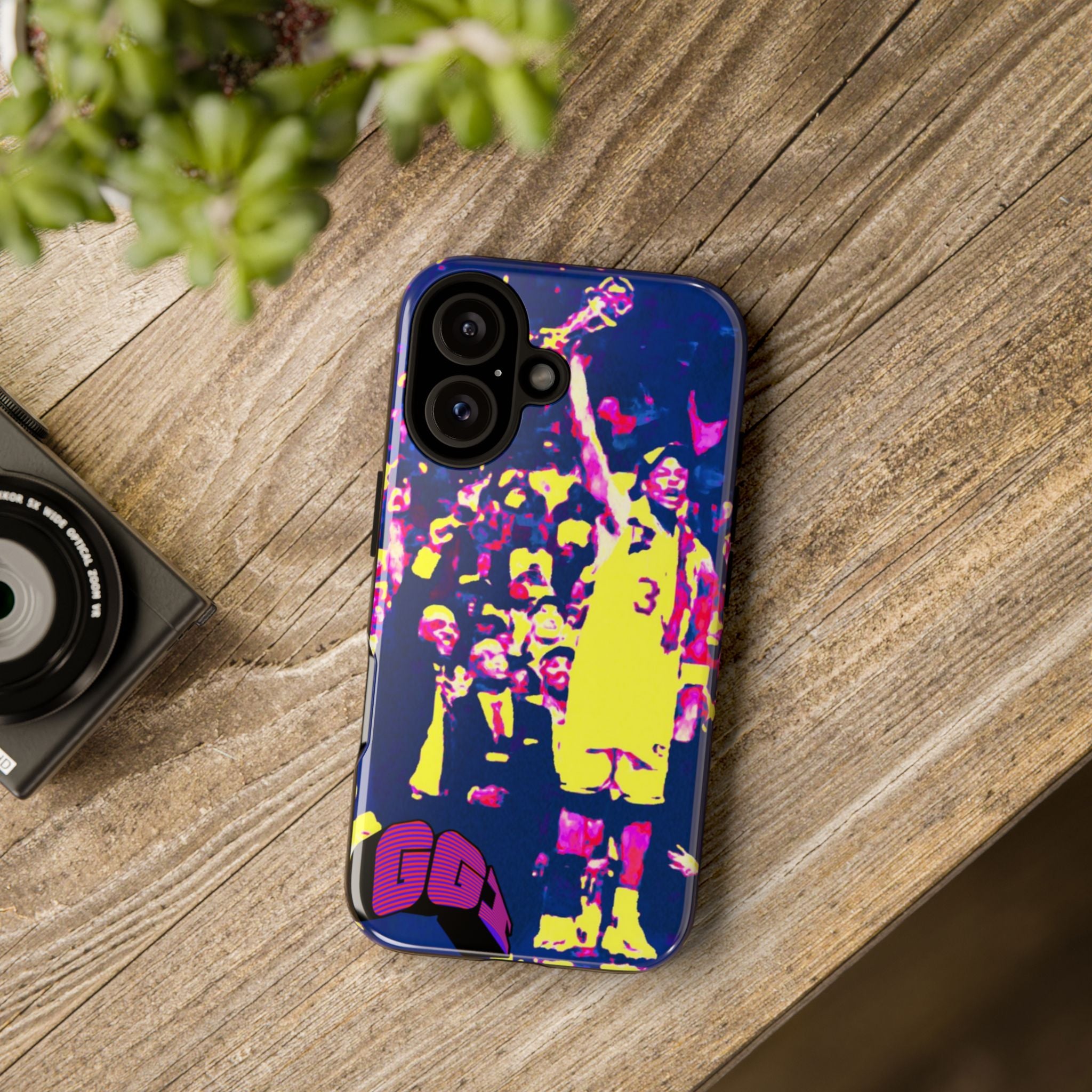 Phone Case — Neon Basketball Player Crowd Design