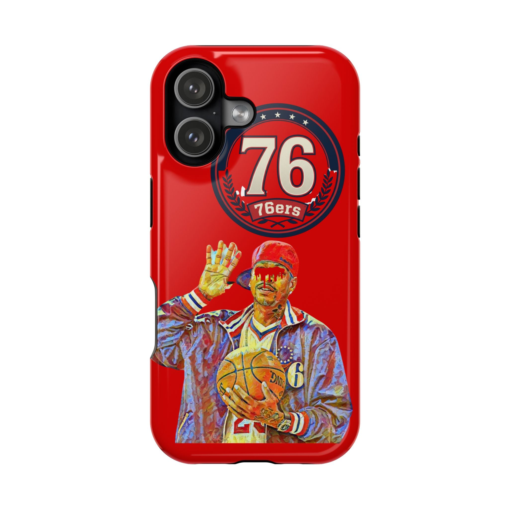 76ers Basketball Player Art Impact-Resistant Phone Case