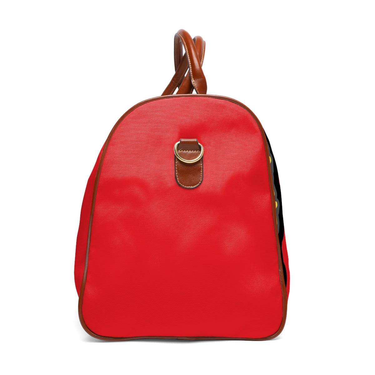 Waterproof Travel Bag — Bold Red Monogram Duffle (GGI Pattern)
