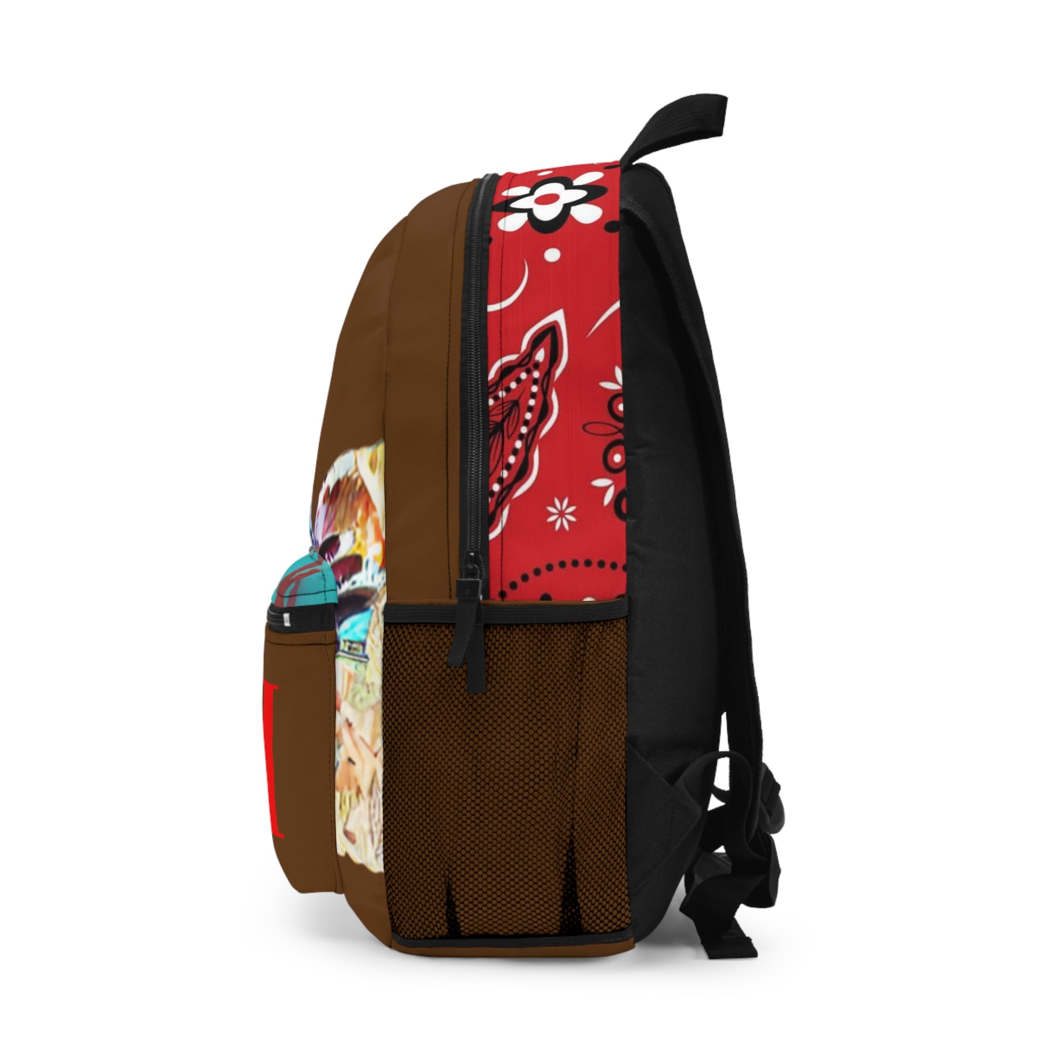 GGI Brown Graphic Backpack — Colorful Abstract Astronaut Design