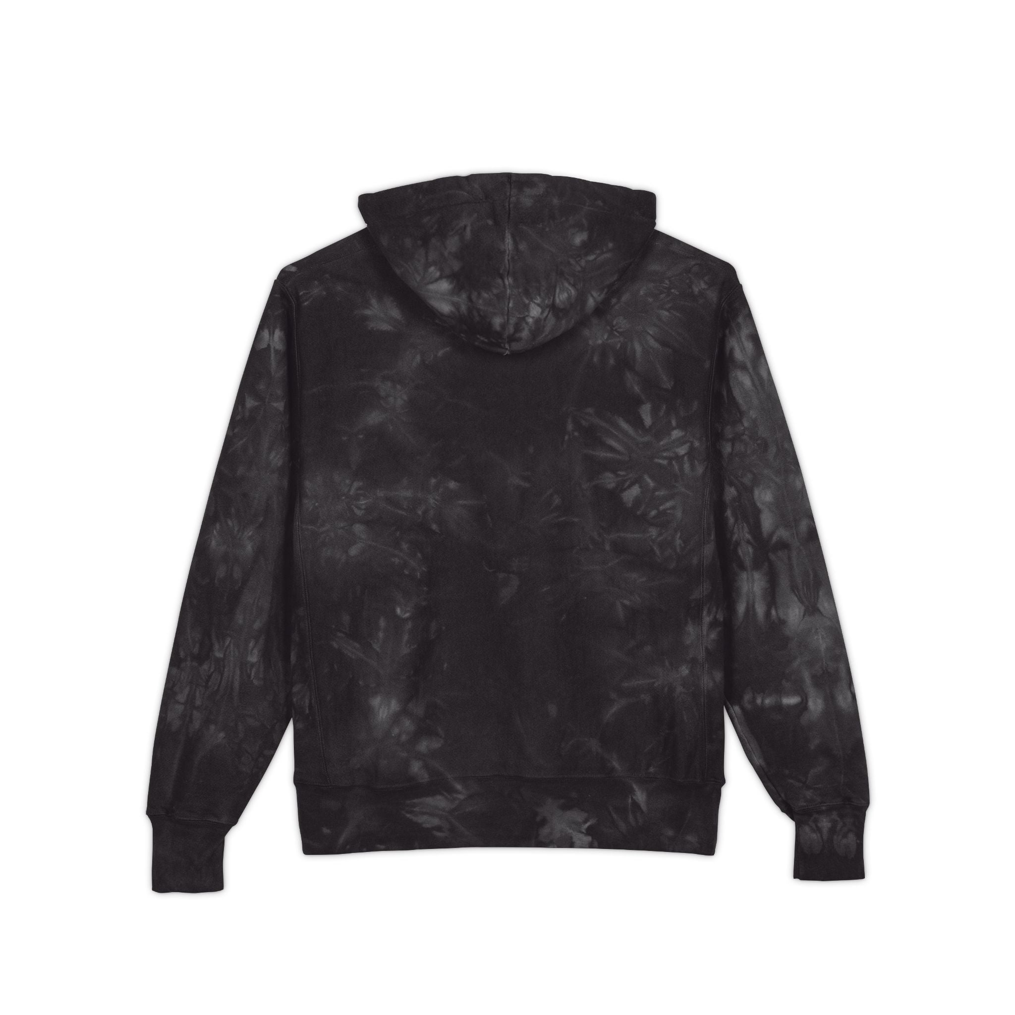 Embroidered Tie-Dye Hoodie – Black Marble Champion Style