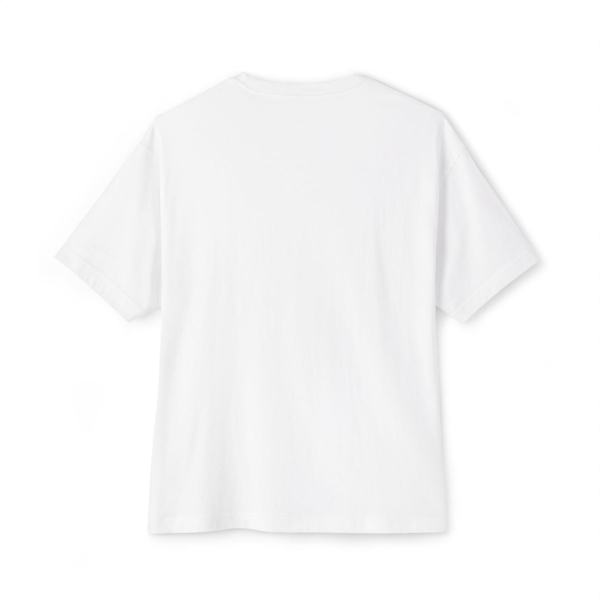 Oversized Boxy Tee — Vintage Portrait Graphic with Blue Diagonal Text